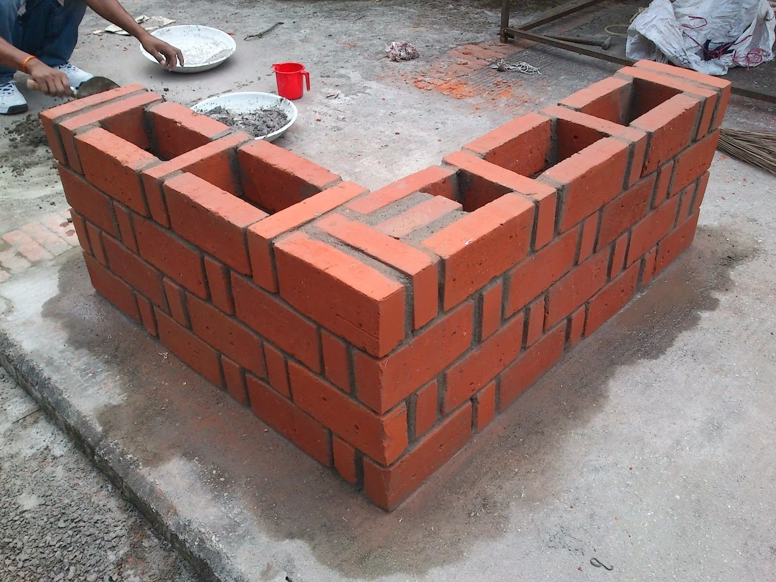 Rat-Trap-Bond l tests on brick