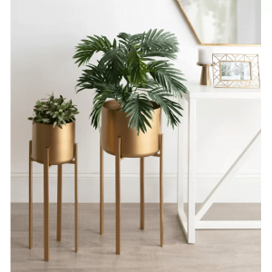 Gold Decorative Planter With Stand