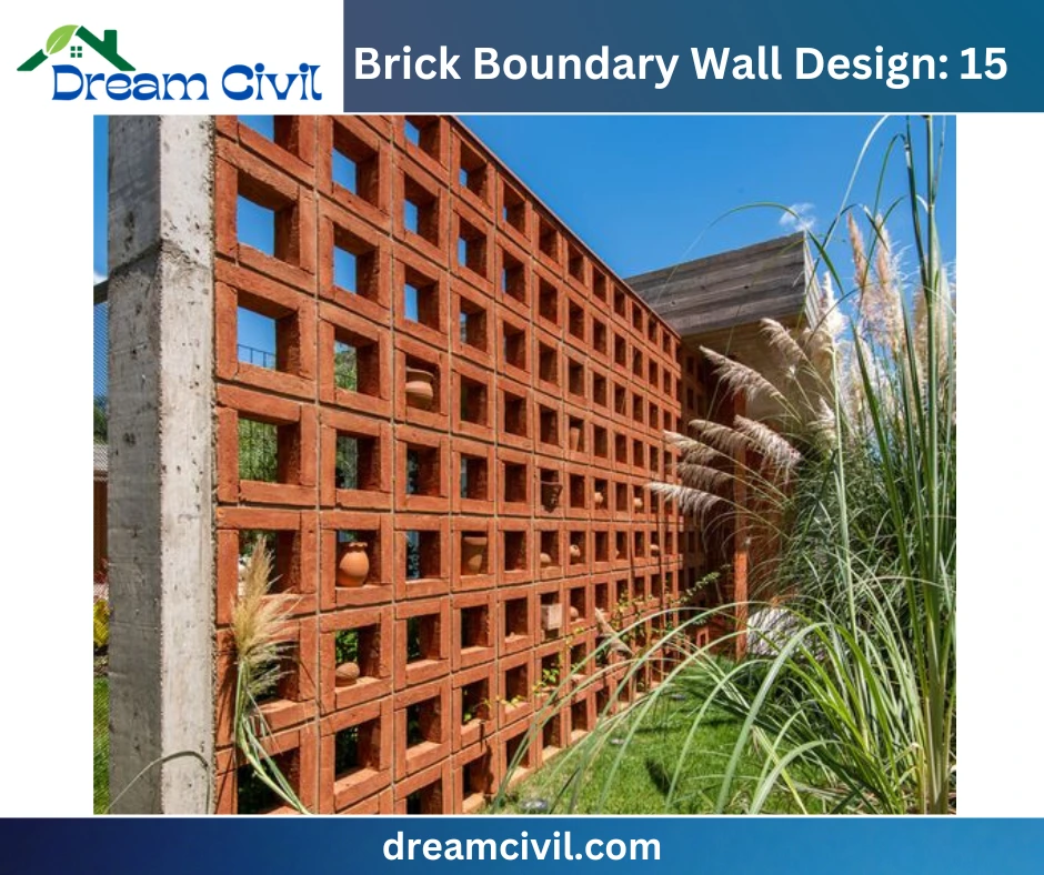 Brick Boundary Wall : 15 Designs, Important Details & Standard Height