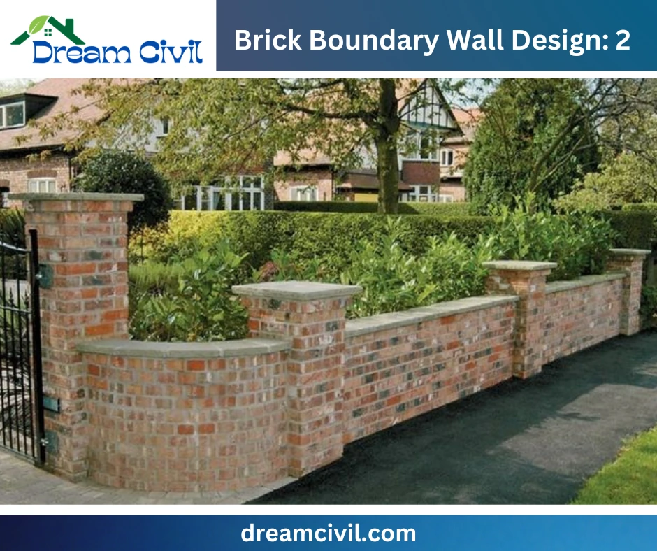 Brick Boundary Wall : 15 Designs, Important Details & Standard Height