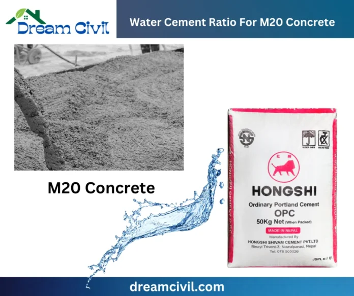 Water Cement Ratio For M20 Concrete